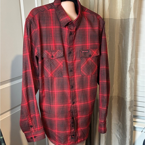 Rebel Reaper Salem Button-Down Red & Black Flannel Shirt Men XL Limited Release - Picture 2 of 6